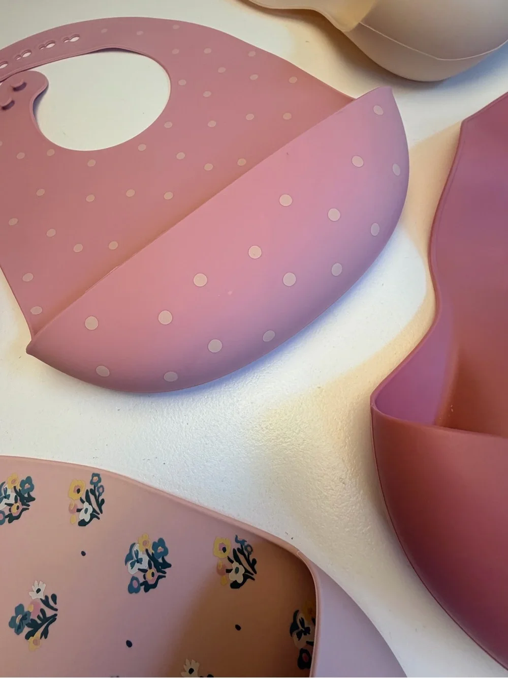 cloud island Silicone Bib Set - Blush and Rose Mix